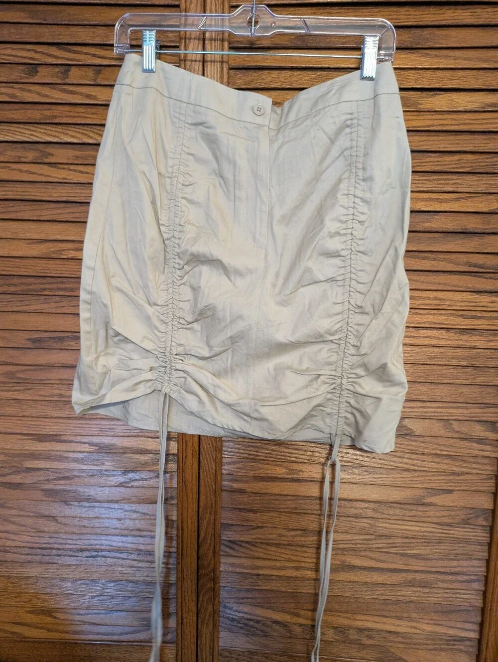 Happily Gray New Women's Tan Ruched Front Mini Skirt Size Large